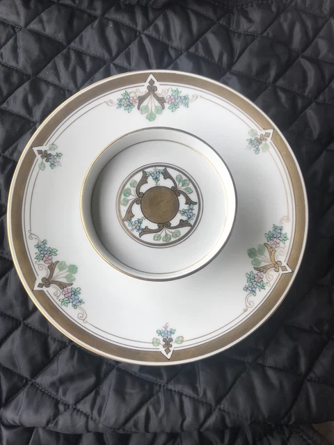W.A.Pickard Art Deco Shrimp Dish Heavy Gold Trim