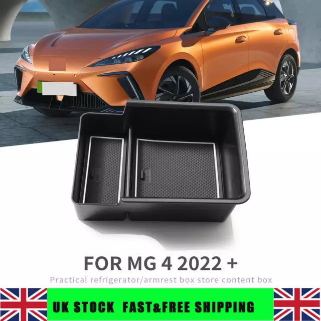 For MG4 MG 4 EV Central Armrest Box Storage Car Center Console Organizer Black