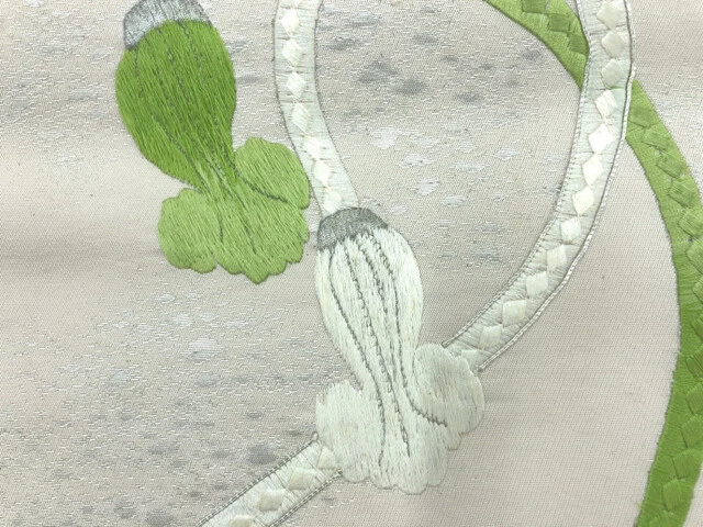 6526107: Japanese Kimono / Antique Nagoya Obi / Embroidery / Kumihimo Cord