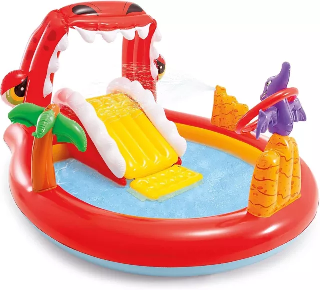 Intex HAPPY DINO PLAY CENTER Inflatable Paddling Pool Toy With Slide