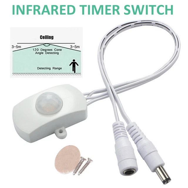 New DC 5V-24V Infrared PIR Motion Sensor Adjustable Timer Switch For LED Light h