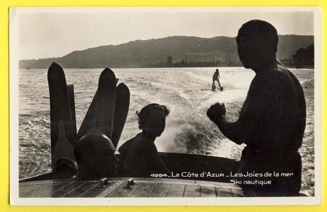 CPA RARE France Edition NICE La Côte d'Azur Les JOIES de la MER SKI NAUTIQUE