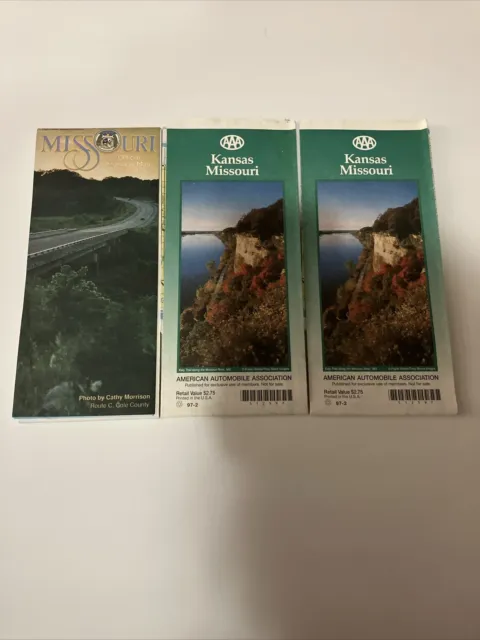 Lot of 11 Gas Station Road Maps AAA