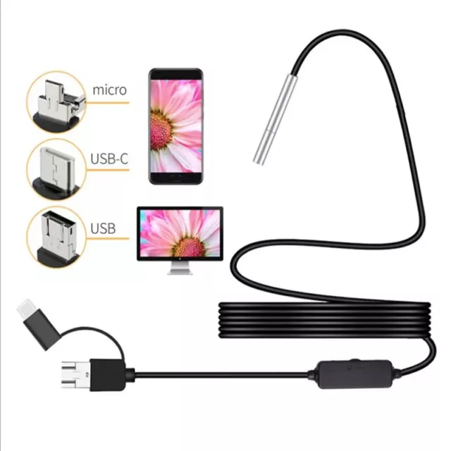 3.9mm Ultra Thin Lens USB Endoscope Borescope Inspection Tube HD Camera Android 2