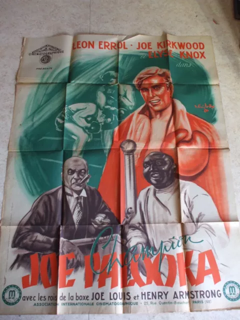 affiche  boxe  cinéma 1946  joe palooka champion joe/ louis henry armstong