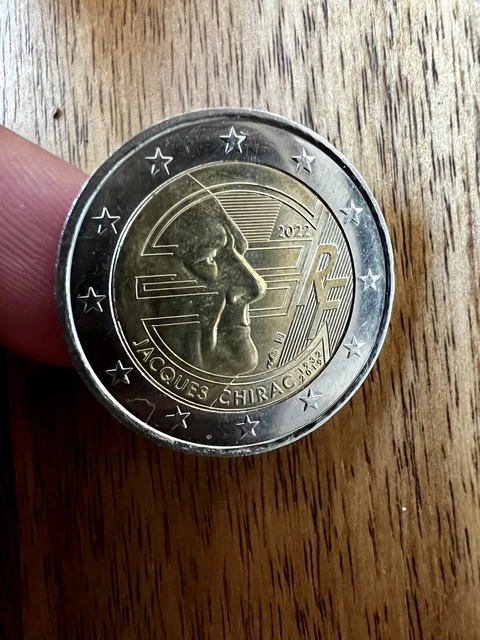 Pièce de 2 euros commémorative france 2022 Jacques Chirac RF