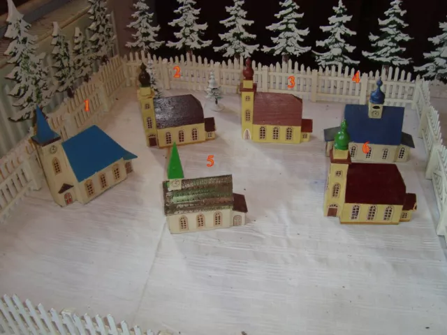 1x alte Miniatur  Kirche Pflugbeil    Seiffen 1950 Erzgebirge