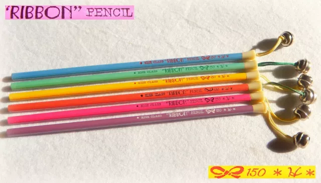 🔔 Rare Vintage RIBBON Pencil Matite Pencils 1980 Japan HIGH Class *FULL SERIES*