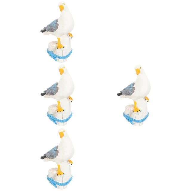 Möwe-Ornament Möwe-Statue Dekorative Gartenfiguren Schreibtisch 4 Pieces