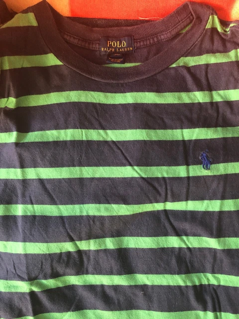 polo ralph lauren T-shirt Manica Lunga Righe Tg M  10-12 Anni