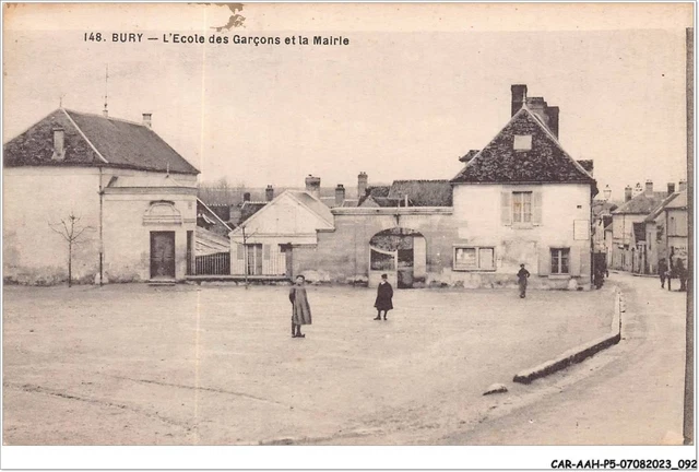 CAR-AAHP5-60-0430 - BURY - l'école des garçons et la mairie