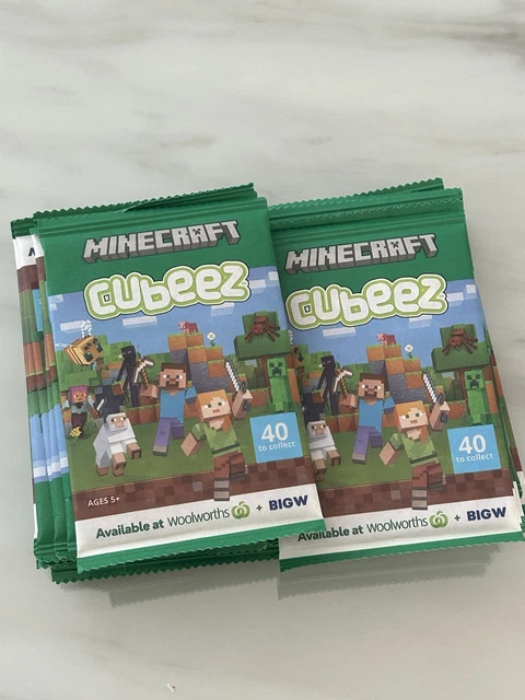 NEW MINECRAFT CUBEEZ 2025 Woolworths x 28 Unopened Packs $0.99 ...
