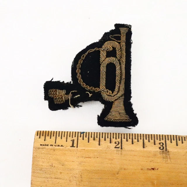 Pre WWII US Naval Academy Bullion Bugle Patch 10