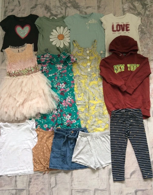 Girls Clothes Bundle 6-7 Years H&M TU Etc Jumper Dress Skirt Tops Jumpsuit Etc
