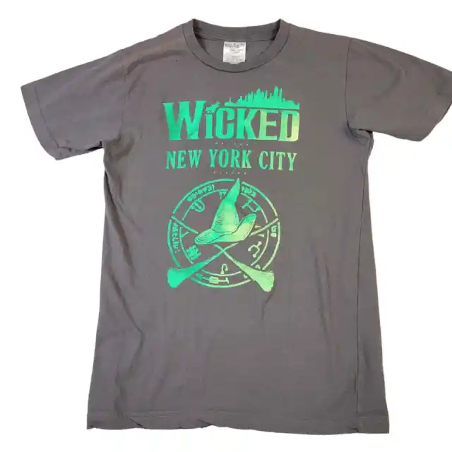 Wicked New York City T-Shirt Broadway Show Women's S Short Sleeve Musical Gray