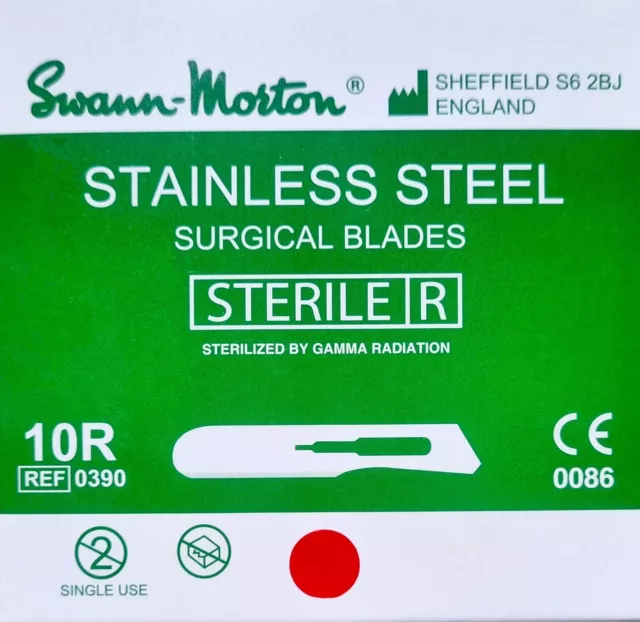 15pcs Swann Morton 10R Sterile Scalpel Blades Dermaplaning Dermal Vellus Hair