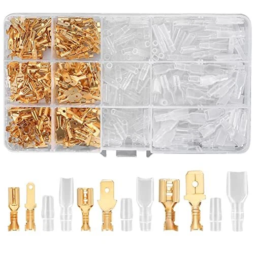 480 Pièces Cosses à Sertir, 2,8 mm 4,8 mm 6,3 mm Cosse Electrique à Sertir avec