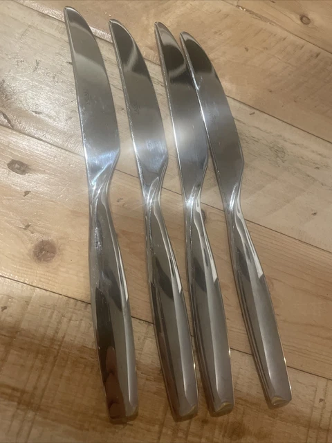 4 SASAKI Knives Axis Design Stainless Twist Silverware Flatware 4 SASAKI Knives Axis Design Stainless Twist Silverware Flatware