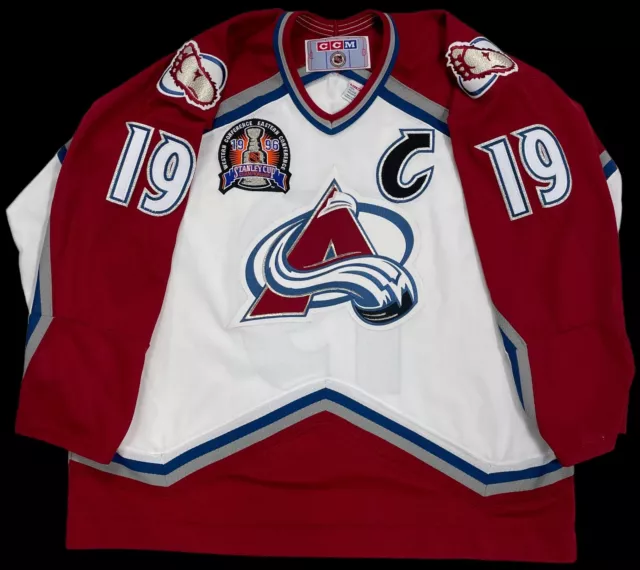 W-GLACIER-NWT-S PETER FORSBERG COLORADO AVALANCHE 1996 CUP PATCH REEBOK  JERSEY