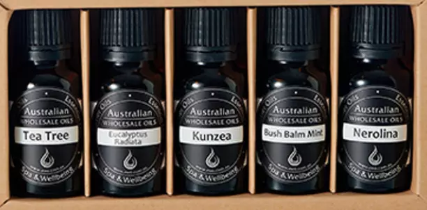 15ml Essential Oils - Kunzea, Bush Balm Mint, Orange, Patchouli, Lemongrass.