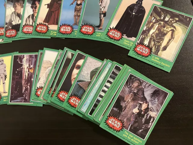 1977 Topps Star Wars SERIES 4 Green Trading Cards COMPLETE 66 Card Set Excellent