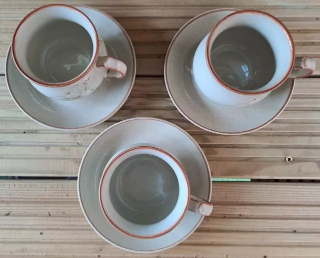 Denby/Langley DayBreak Sherwood Shaped Coffee Mugs with Saucers Three 2