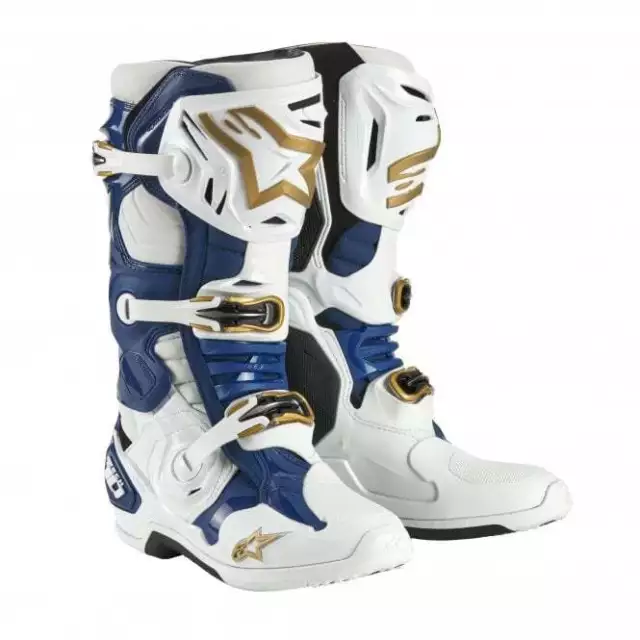 Alpinestars LTD Edition Boots - Tech 10 DHCP LE Tropical (White/Dark Blue/Gold)