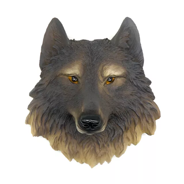 Wolf Head Statue 3D Wildlife Animal Head Wall Hanging Sculpture Home Art Decor