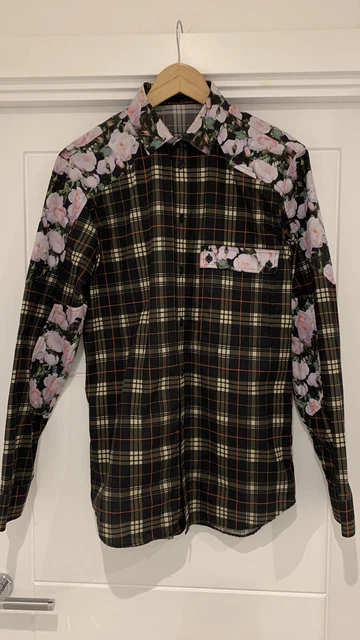 Givenchy “Check Rose Panel” Mens Shirt - Size M