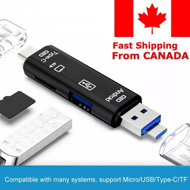 Type C Micro USB 5 In 1 OTG Card Reader Flash Drive USB 3.0 Universal TF/SD Card