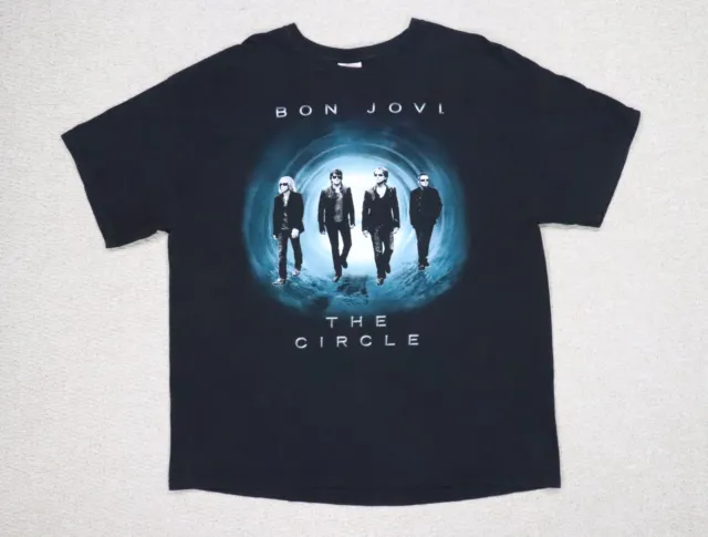 Bon Jovi Shirt Adult XXL 2XL Black The Circle Tour 2010 Concert Rock Music