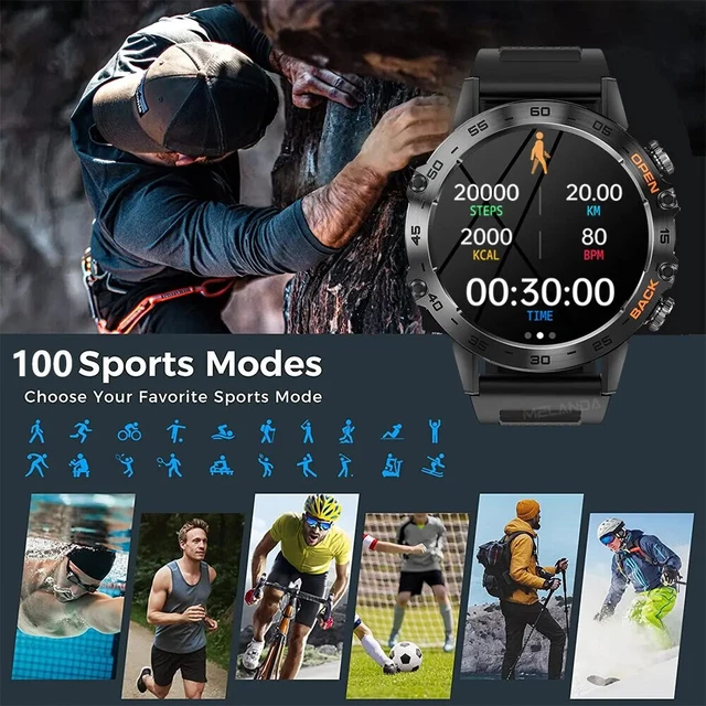 Steel Bluetooth Call Smart Watch Men Sports Fitness Watches IP68 Water Resistant