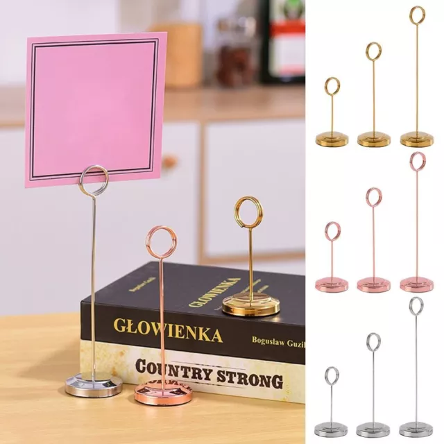 Stainless Steel Table Number Holder Round Card Holder Durable Paper Stand