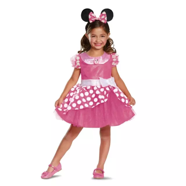 Official Disney Minnie Mouse Deluxe Pink Princess Ears Fancy Dress Costume