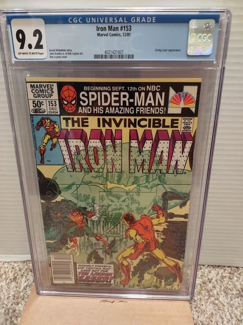 THE INVINCIBLE IRON MAN #153 CGC 9.2 "Marvel Comics" 1981 "The Living Laser"