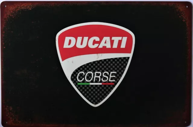 Ducati Corse Motorcycle Metal Garage Sign Wall Plaque Vintage mancave