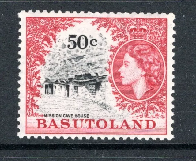 (476)     Basutoland QE2 1961-63 (Script) 50c. Black & Carmine Red SG78 VLM/Mint