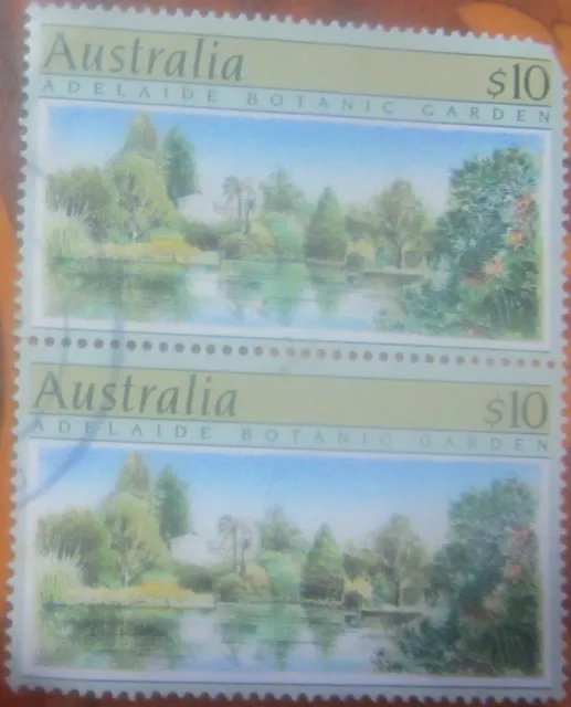 Australia   1989  $10  Botanic Garden Adelaide  SG 1201  fine used X2 stamps