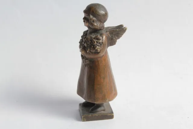 Bronze miniature Petite fille ailée Ange Sceau Art déco (59045) 3