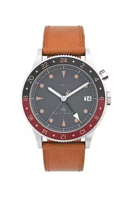 Waterbury traditional 34mm sales leather strap watch
