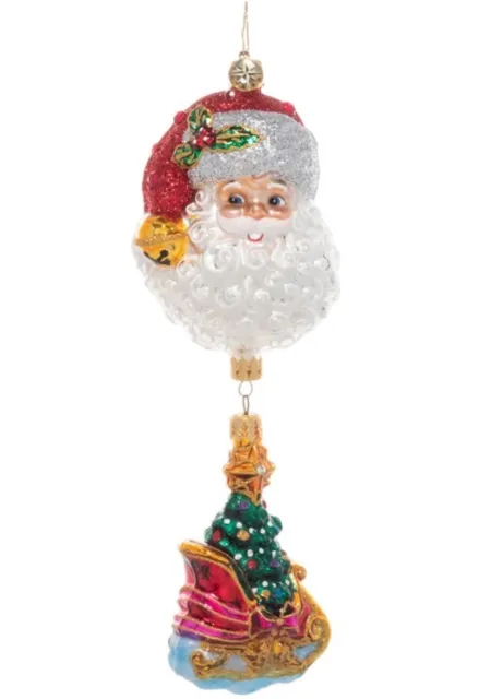 Radko 7" Glass Ornament "Santa's Magic Sleigh" 1021278 * New * Free Shipping