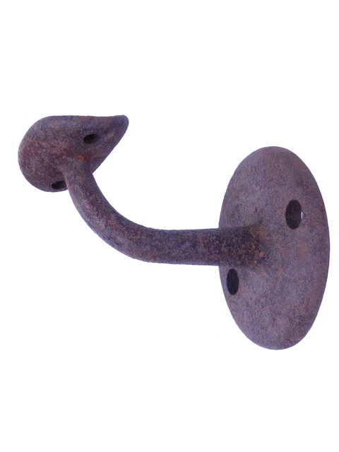 VINTAGE NOS CAST IRON Handrail STAIR RAIL Bracket CURVED 3-1/4" BASE SI
