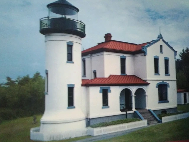 Vintage Photo  Post Card Fort Casey Lighthouse Whidbey Island Washington