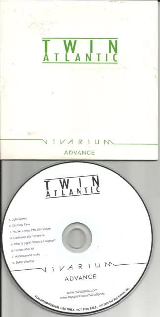 TWIN ATLANTIC Vivarium  ULTRA RARE CARDED SLEEVE ADVNCE PROMO DJ CD 2009 USA