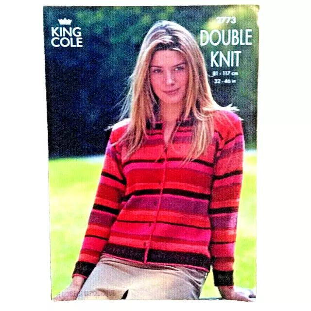 Dk Knitting Pattern Ladies Womens Round & V Neck Cardigans Bust Sizes 32-46"