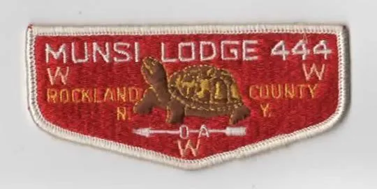 OA Munsi Lodge 444 Flap WHT Bdr. Rockland County Council 683 Stony Point, NY [KY