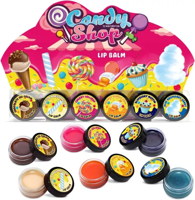 Set of 6 Kids Lip Balm Candy Shop Shining Non-Colour...