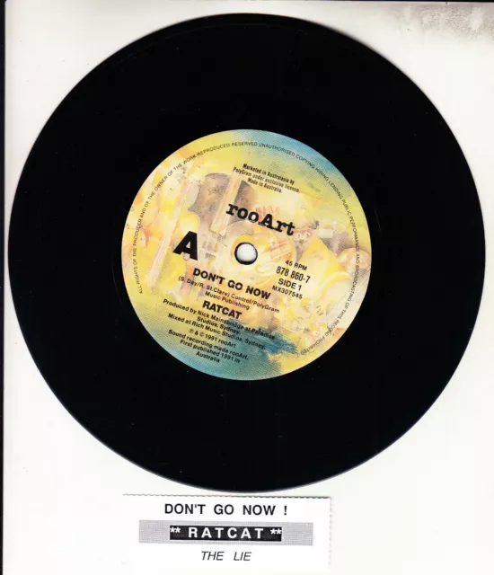RATCAT Don't Go Now 7" 45 rpm vinyl record + juke box title strip NEW RARE!