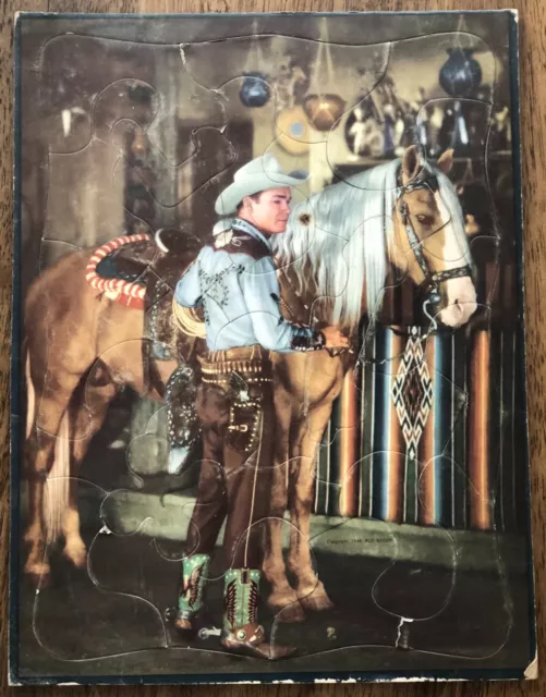 VINTAGE 1948 ROY Rogers Picture Puzzle with Horse Trigger Western Rodeo ...