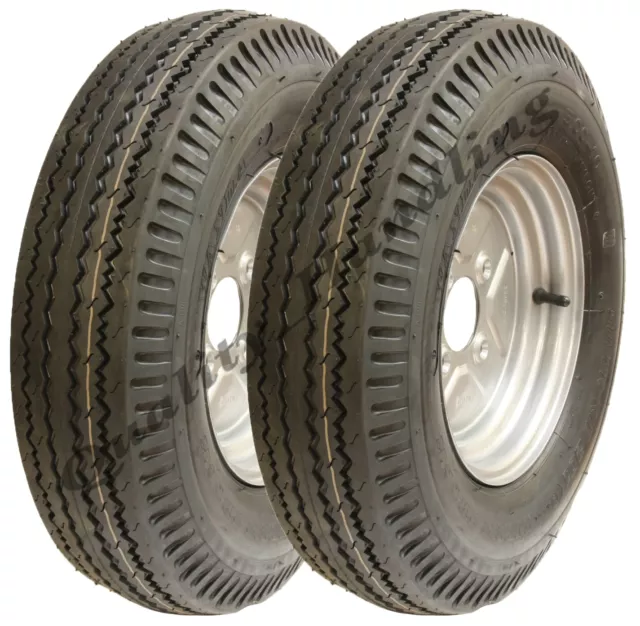 2 - 5.00-10 trailer wheels 4 ply high speed road legal 355kgs 500x10 72N (pair)